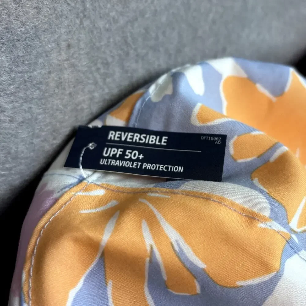 OshKosh NWT Infant Sun Beach Vacation Travel Hat Reversible Floral Size 12-24 M